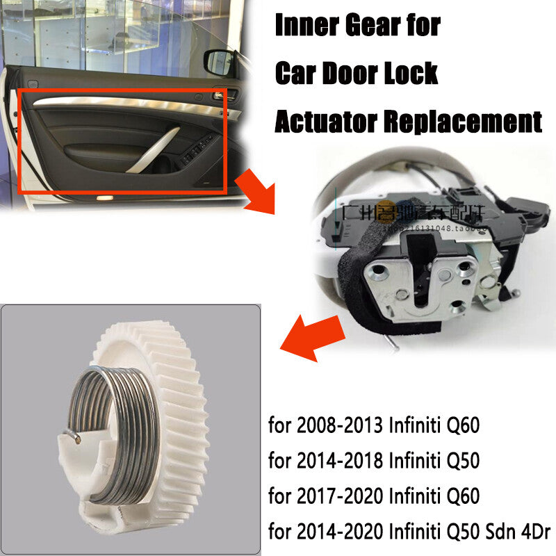 The central door lock actuator gear is suitable for Nissan Sentra models manufactured between 2007 and 2012, and between 2010 and March 2018.