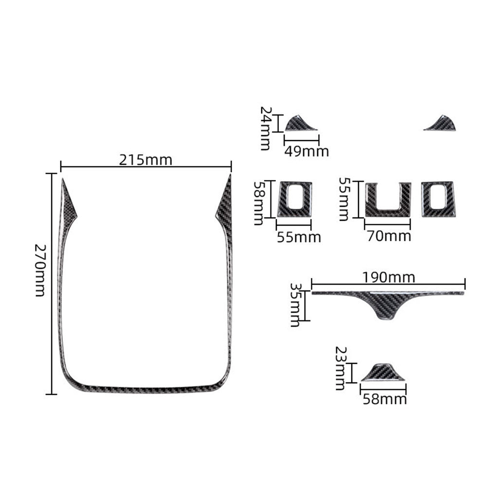 Red Carbon Fiber Warning Light Frame Cover Trim For W203 2005-2007 v