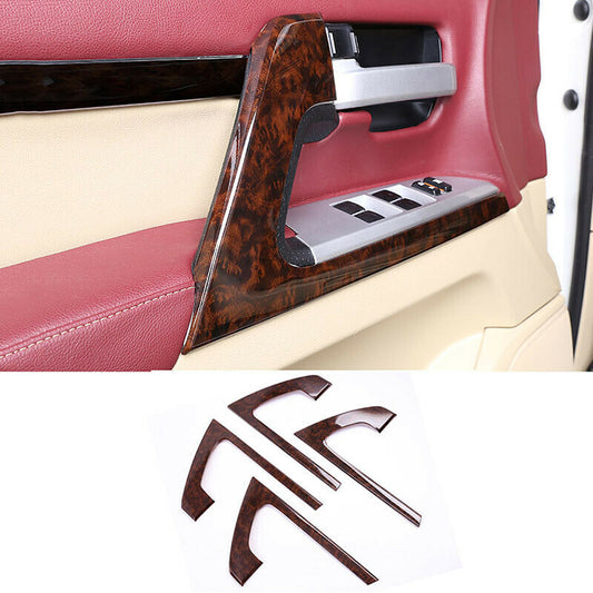 Wood grain Inner Door Armrest Decor Cover Trim for Toyota for Land Cruiser 2008-2021