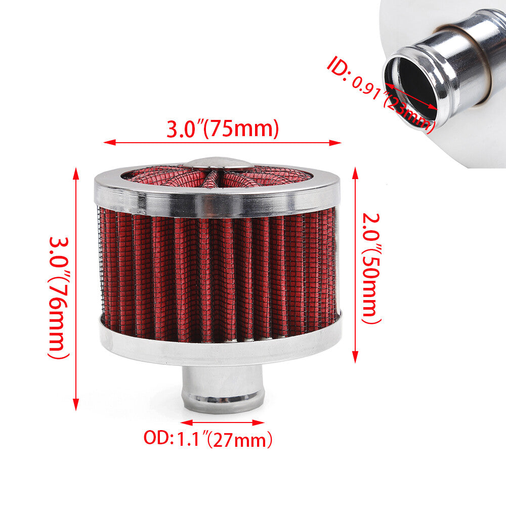 1 Push In Vent Filter for Valve Cover Red 1 Extra Flow Breather Q