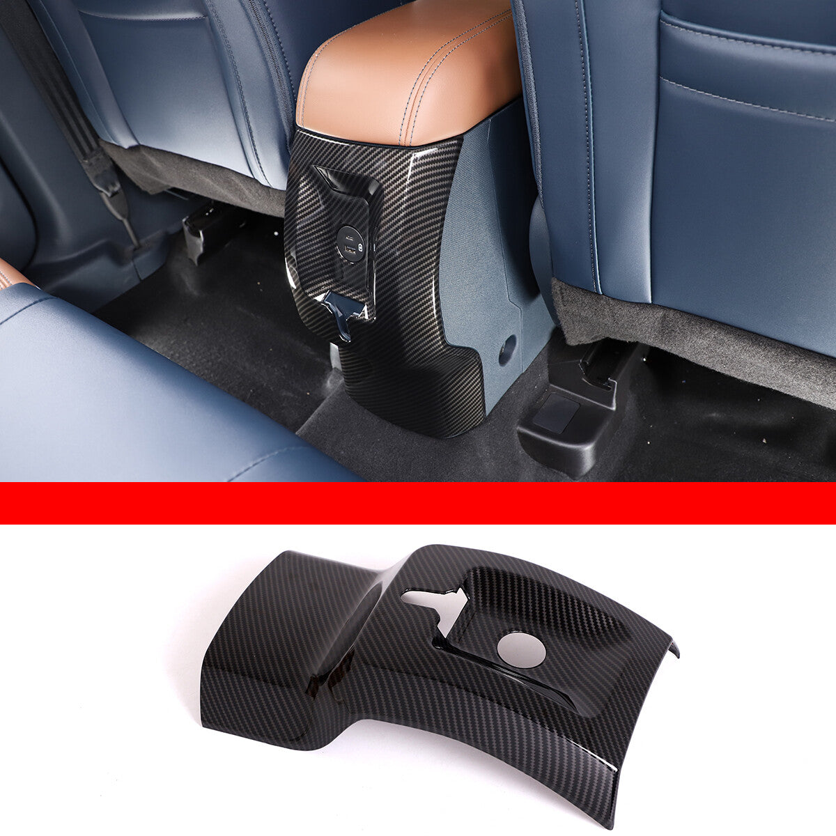 Carbon Fiber ABS Center Control Transmission Cup Trim for Hond Pilot 2015-22- v