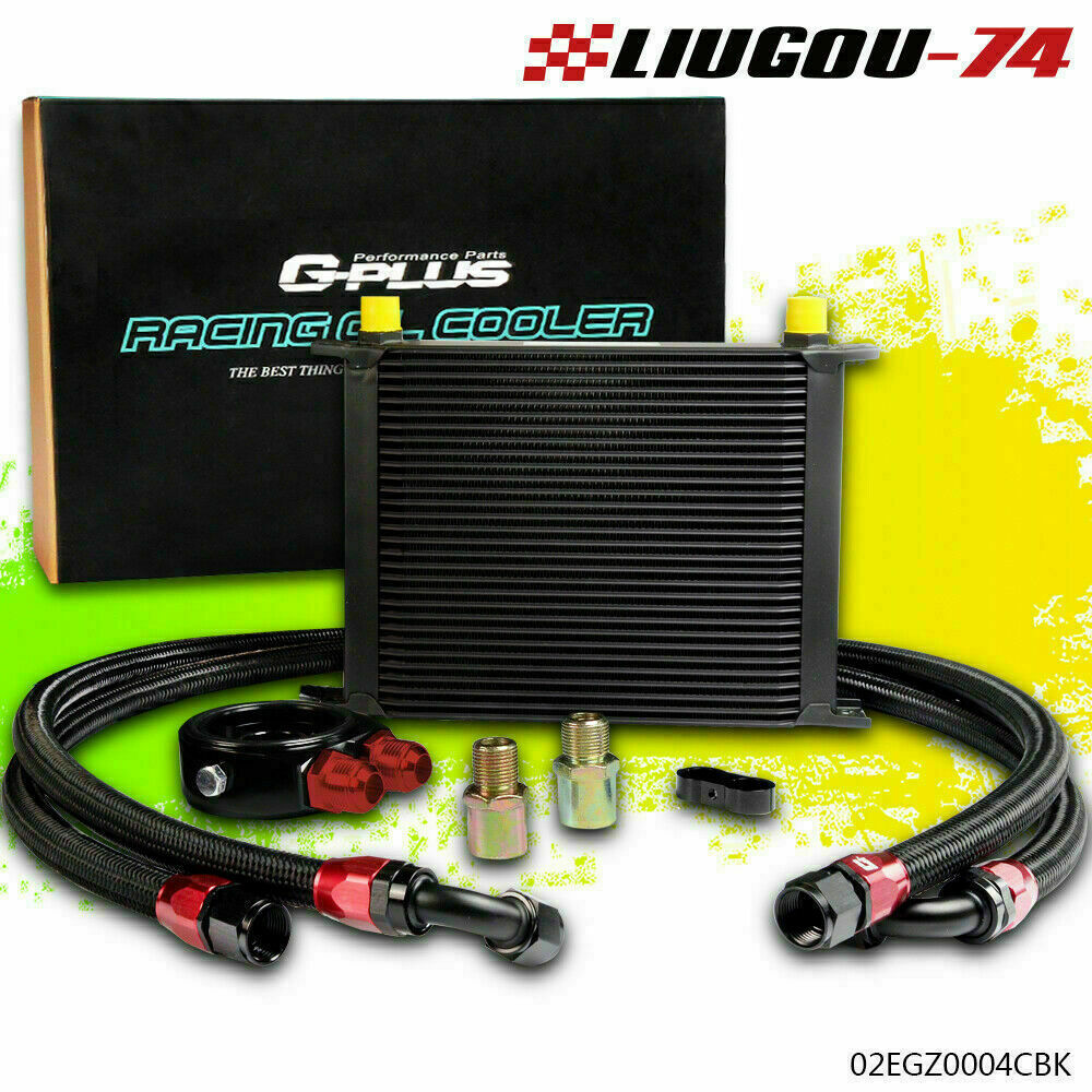 Universal 30 row engine transmission AN-10 oil cooler + filter kit black new - v