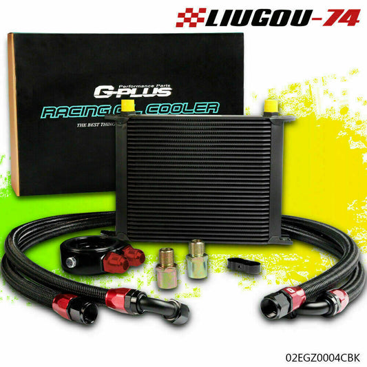 Universal 30 row engine transmission AN-10 oil cooler + filter kit black new - v