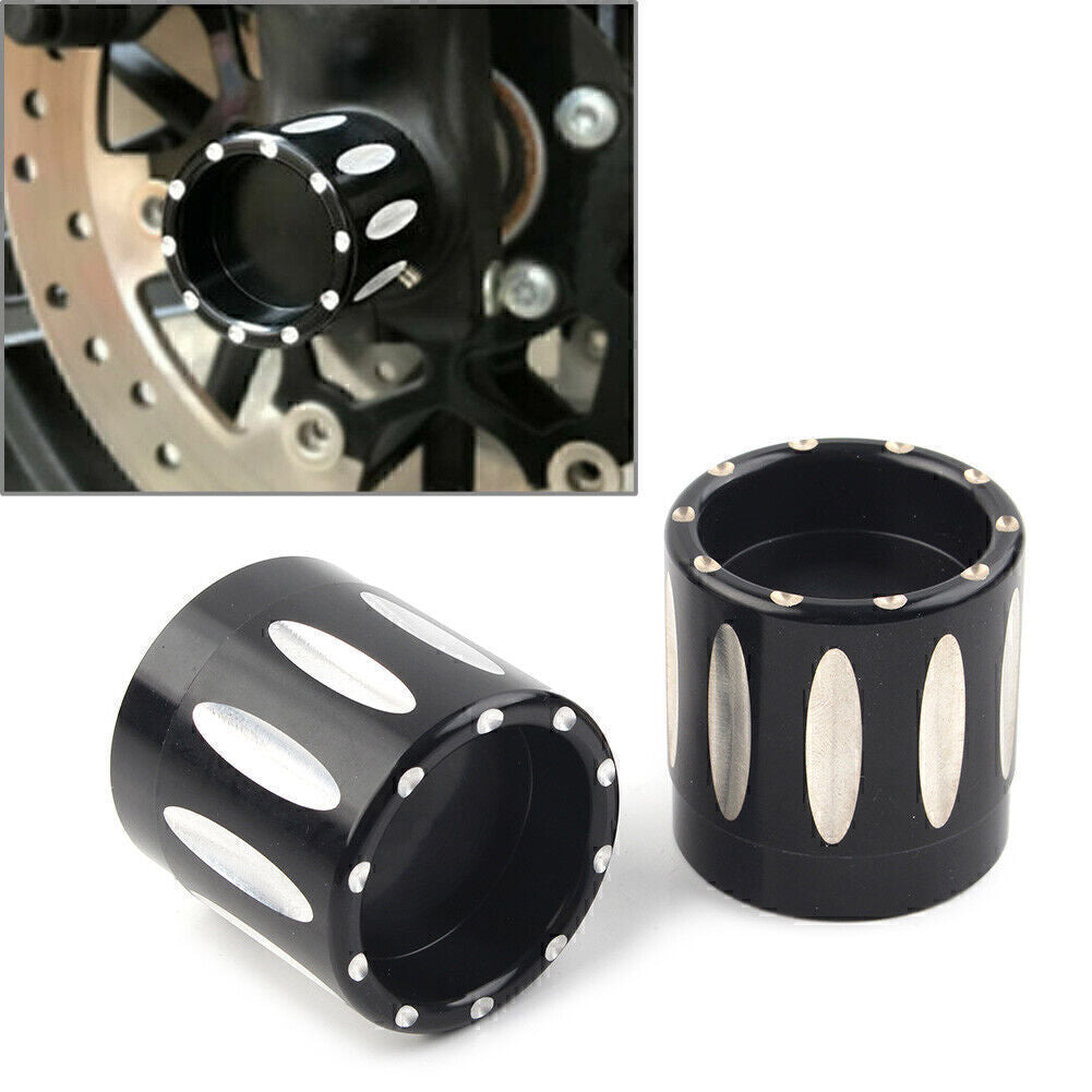 Black CNC Front Axle Nut Cap Cover Bolt Kit for Harley Touring Softail Road King Q