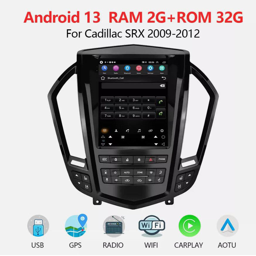 9.7 Apple Carplay Android 13 Car Stereo Radio GPS for Cadillac SRX 2009-2012