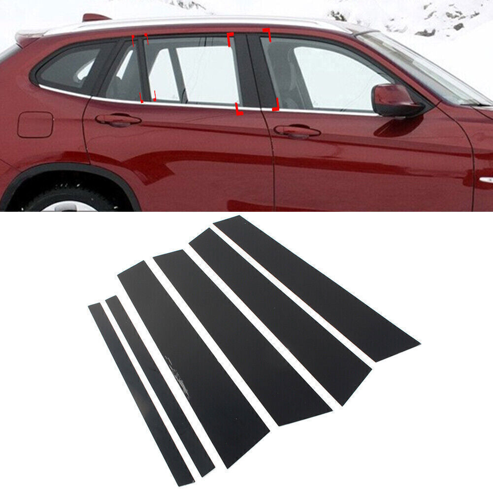 for BMW X1 E84 11-2015 Piano Black Pillar Posts Door Window Molding Strip Trims