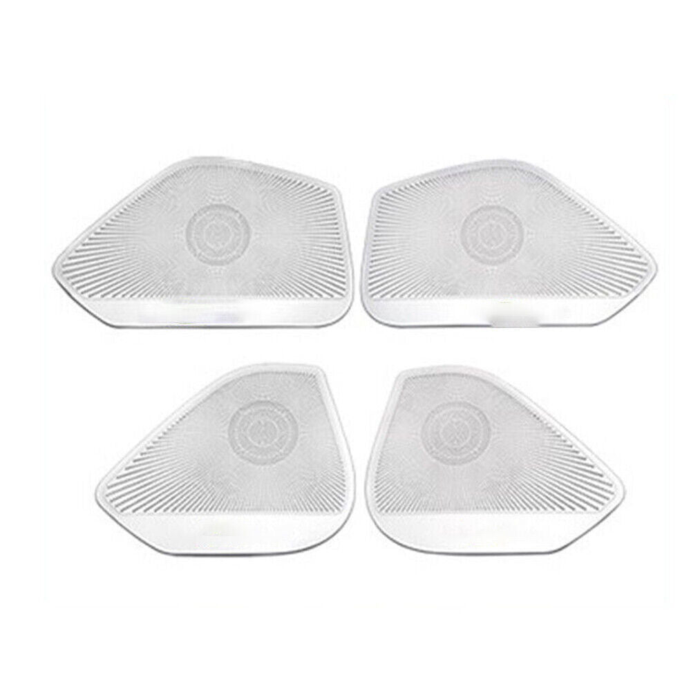 4P Inner Door Speaker Decor Cover Trim for Audi A4 A5 2017-24 Silver Matte Steel