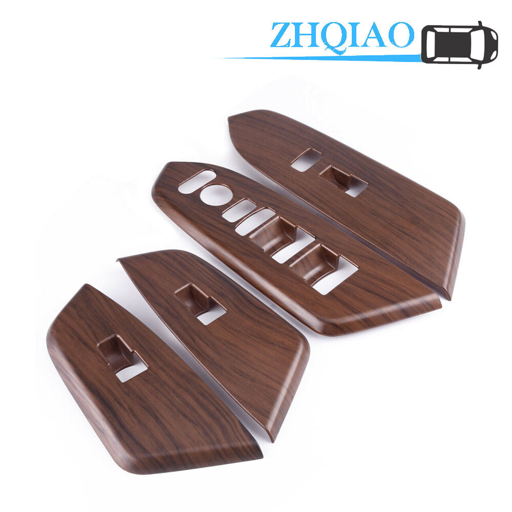 4PCS Peach Wood Grain Inner Window Switch Panel Cover Trim Fits for Honda CR-V 17-18