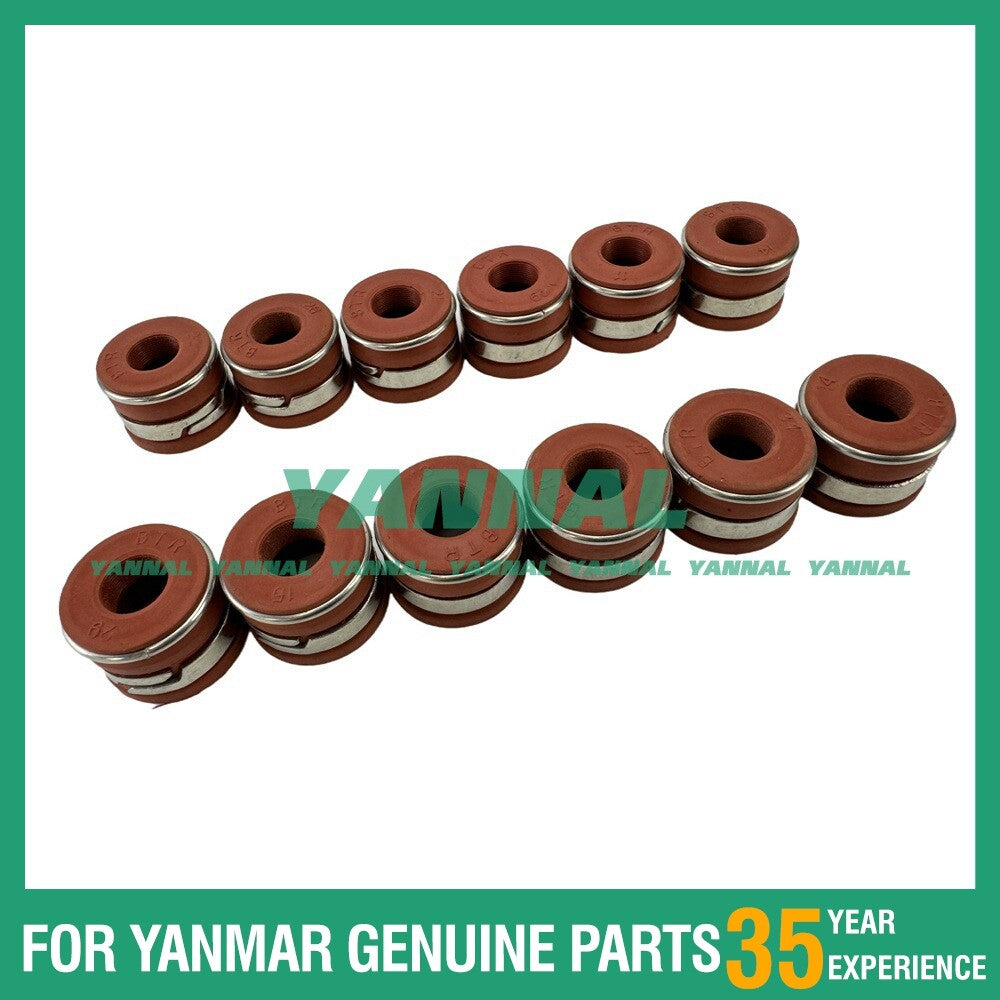 12-piece set of valve oil seals for 6D104 engine parts -