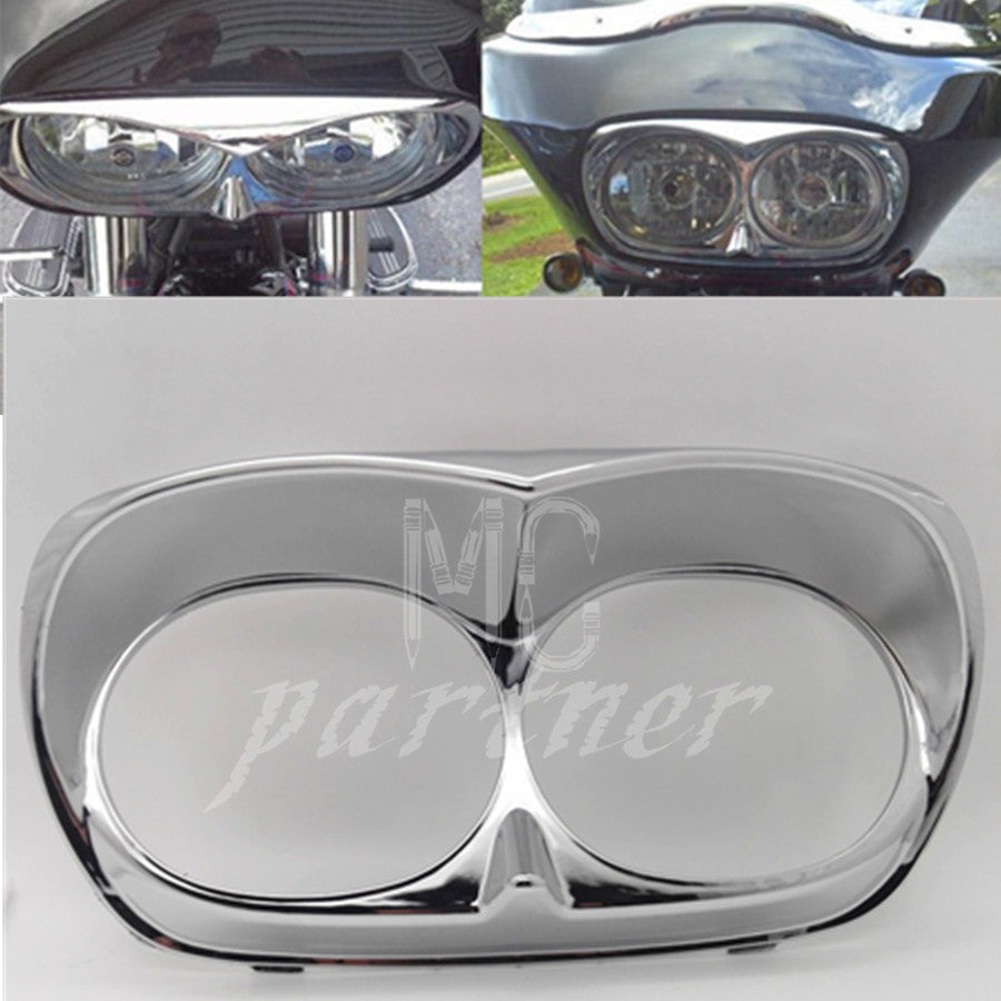 Chrome Headlight Bezel Scowl Outer Fairing for Harley Road Glide 1998-2013 Q