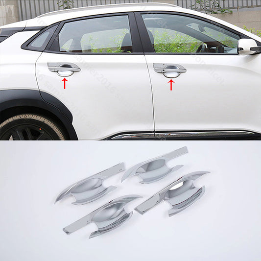 for Hyundai Kona ABS Chrome Exterior Side Door Bowl Molding Cover Trim 2021 2022 n