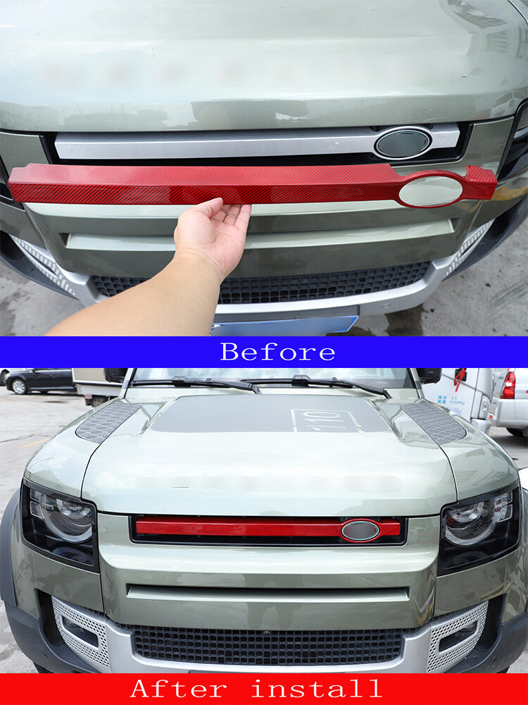 Red Front Center Mesh Grille 1 Piece for Land Rover for Defender 90 110 2020 - 2024