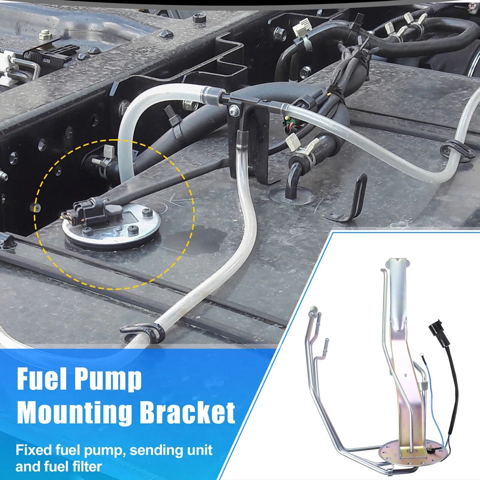 Fuel pump mount assembly with delivery unit suitable for pickup trucks 1989-95 2.4L 3.0L- v