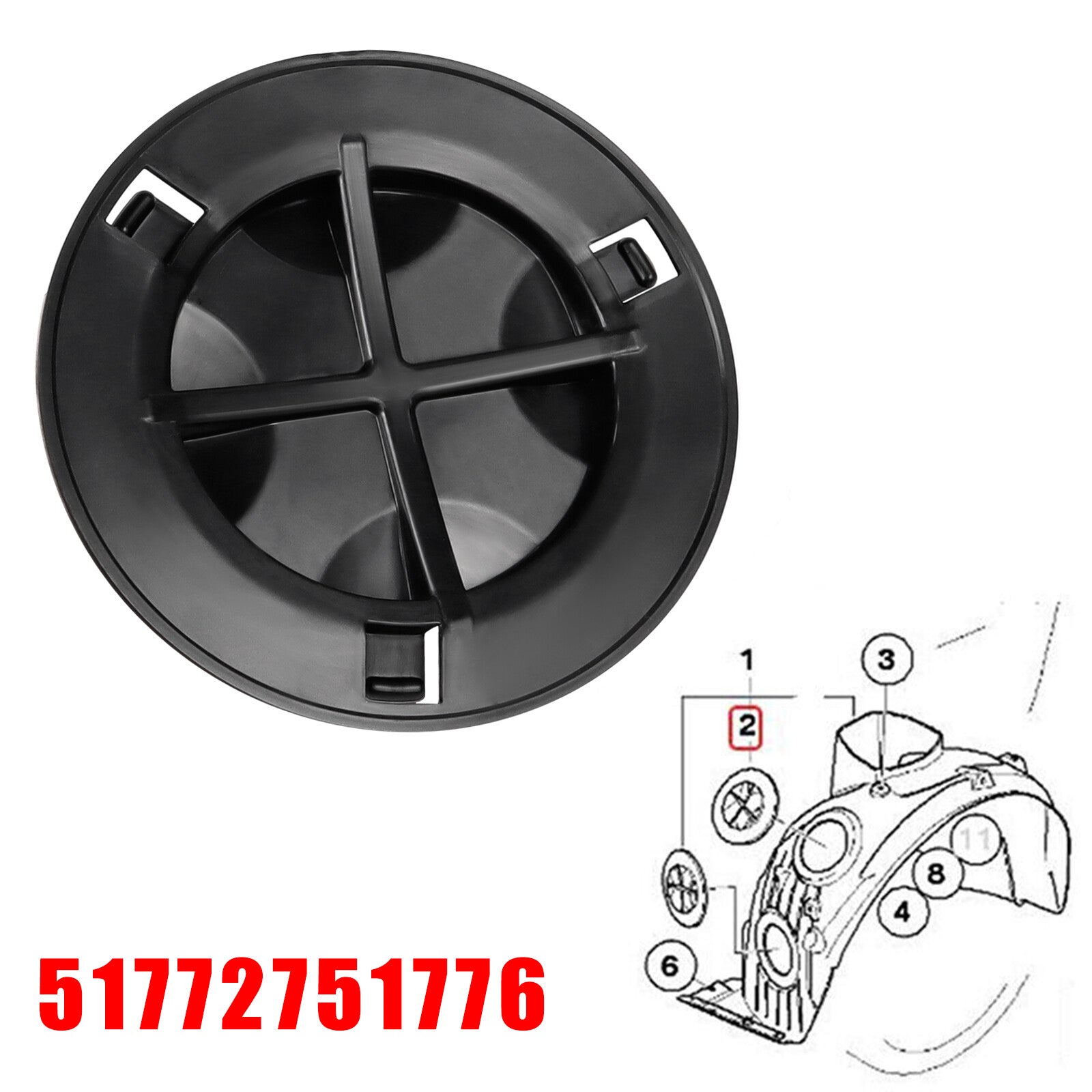 Front Wheel Fender Lid Cover Wheelhouse for Mini Cooper R56 R60 #51772751776 Q