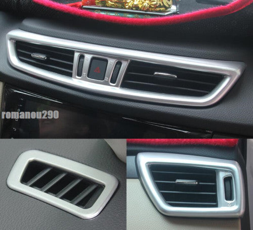 5for Nissan Rogue 2014-2020 ABS Silver Interior Dashboard Air Outlet Cover Trim