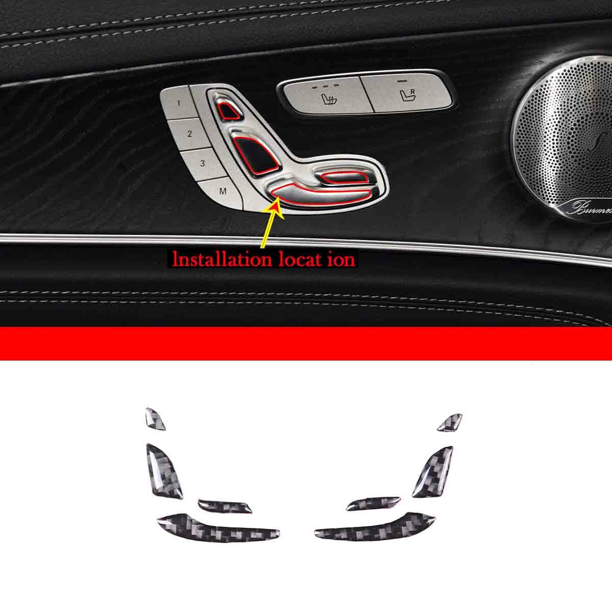 Carbon fiber for seat adjustment switch trim cover for E-Class 16-18- n