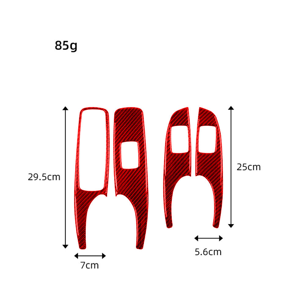 for Audi Q5 2009-2017 Display Double Flashing Button Trim Cover Carbon Fiber Red v