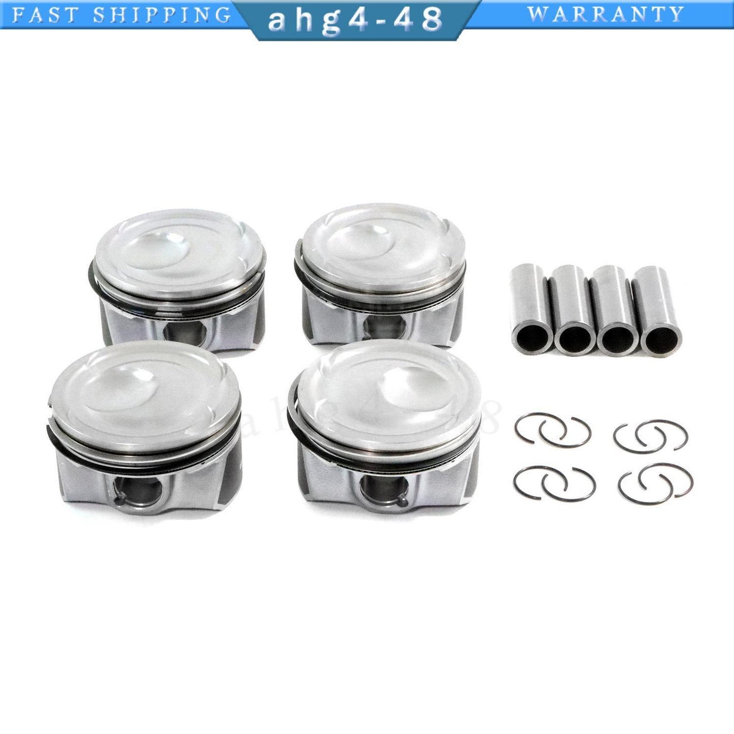 4-Piece Piston and Ring Kit for Focus for Mustang for Lincoln MKC 15-19 2.3L EJ7Z6108E-