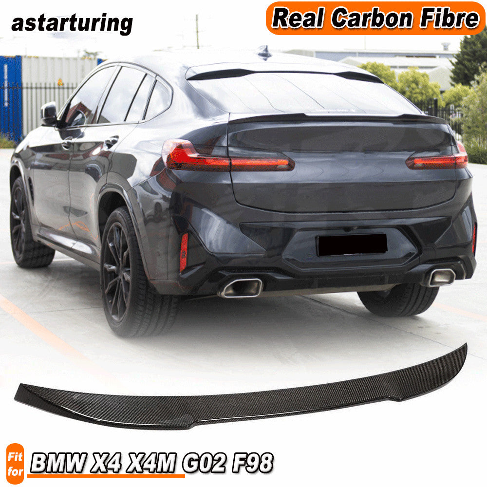 for BMW X4 G02 F98 M40i X4M Real Carbon Fiber Rear Trunk High Kick Spoiler Wing