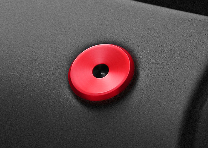 Red Aluminum Inner Door Lock Ring Trim Fit for Porsche Macan 2015-2021