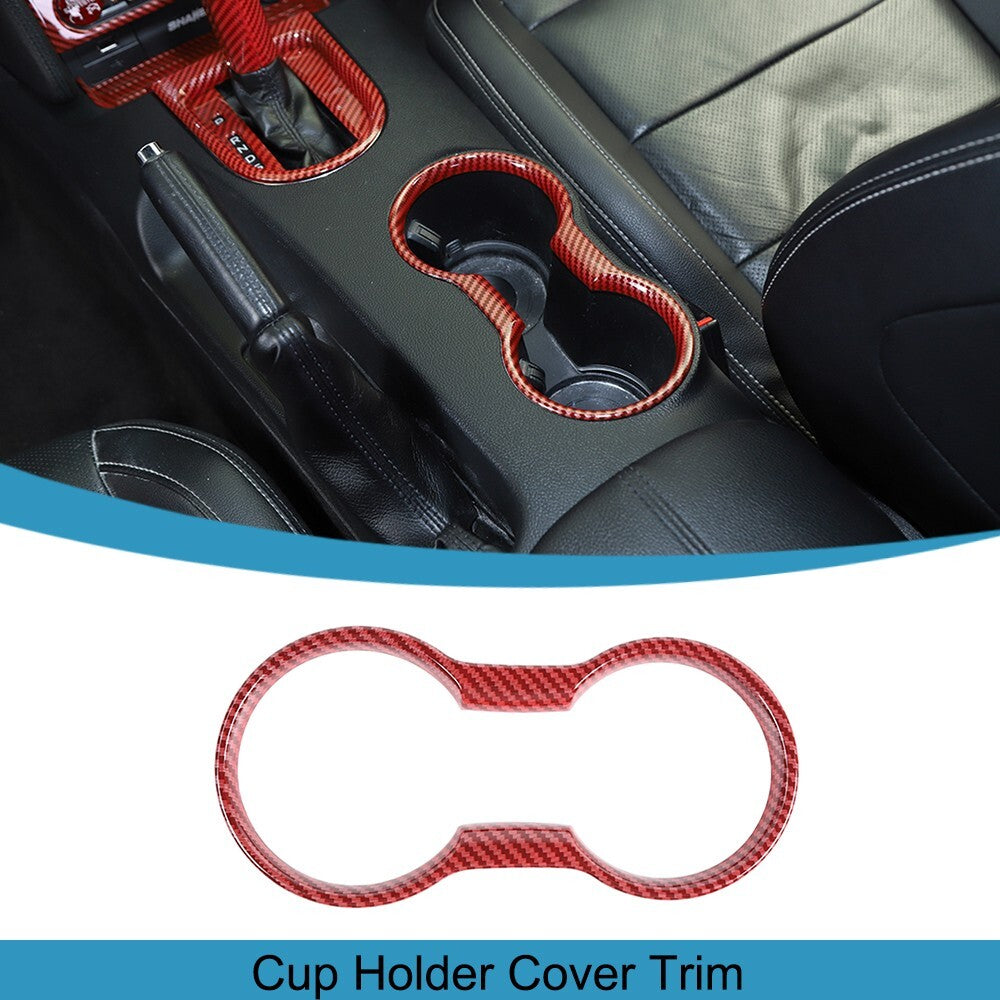 Central Control Water Cup Holder Cover Frame Trim for Ford for Mustang 2015-2023