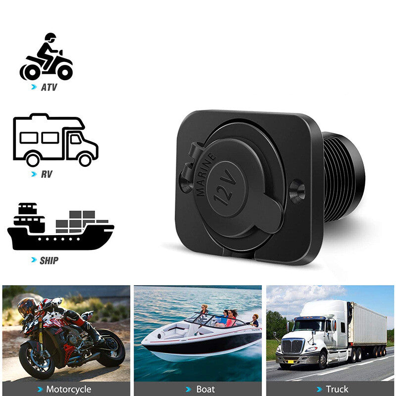 2-Pack Waterproof Yacht, RV, Car Cigarette Lighter Socket Charger Power Adapter Plug n