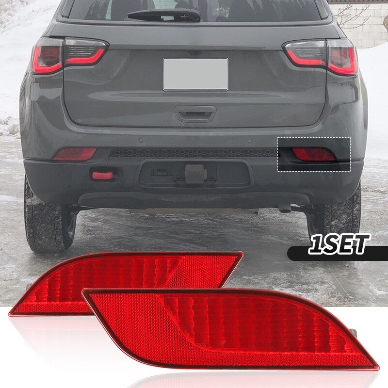 2x Rear Bumper Reflector Lamp Light Left Right for 2017 2018 2019 for Jeep Compass