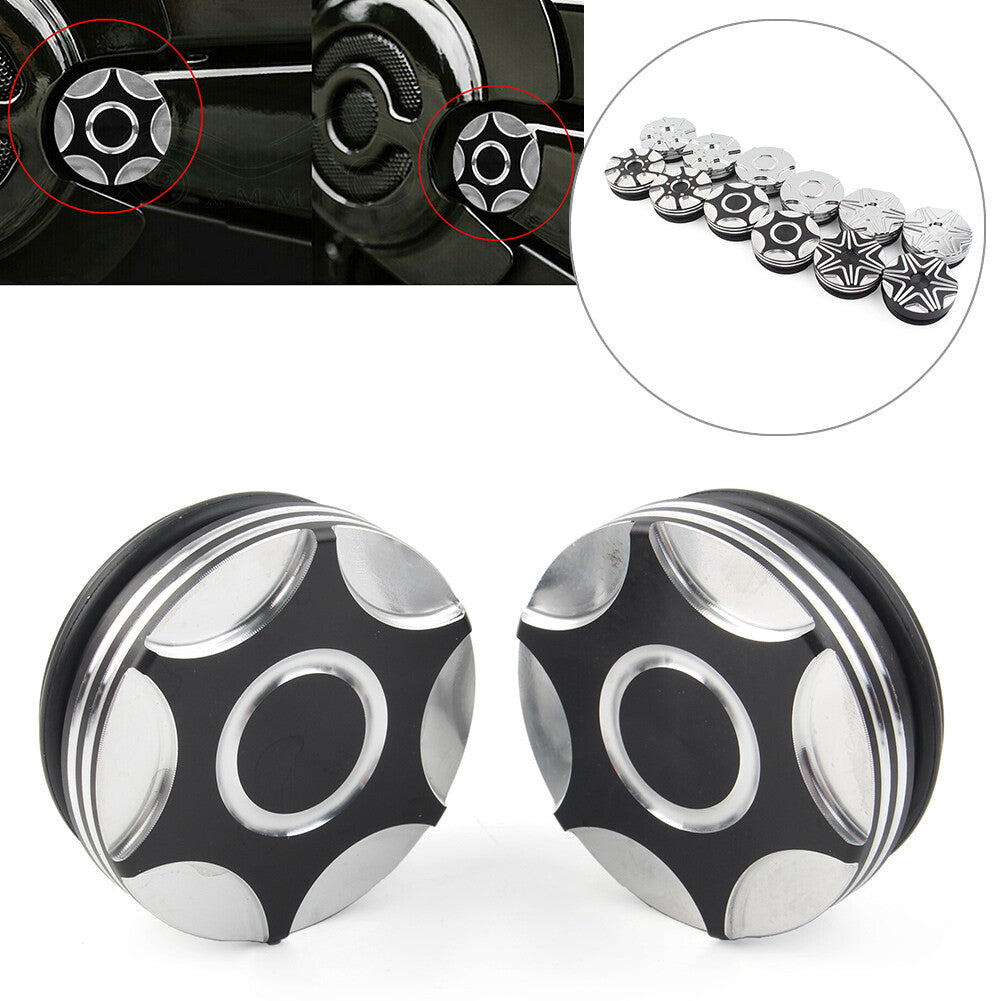 Black /Chrome CNC Swingarm Pivot Bolt Covers Fit for Harley V-Rod 06-17 VRSCF VRSCAW