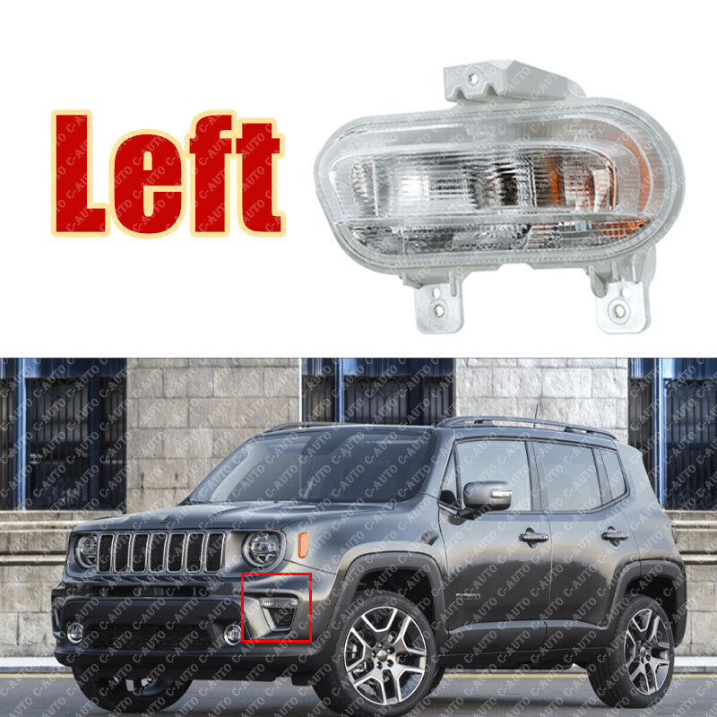 For the 2019-2021 for Jeep Renegade: Front DRL parking turn signals and fog lights.