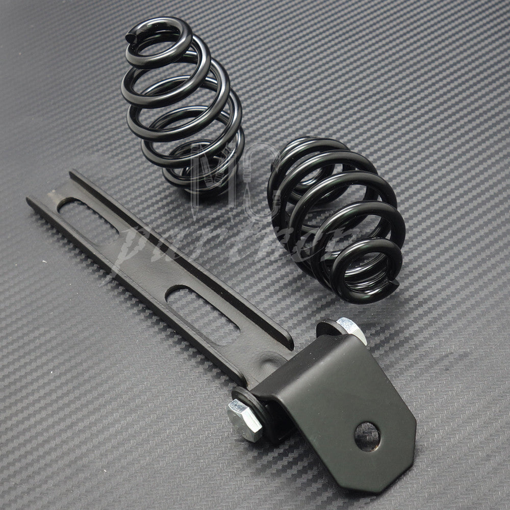Black Solo for Seat 3 Springs Bracket Mounting Kit for Harley Chopper Bobber Custom
