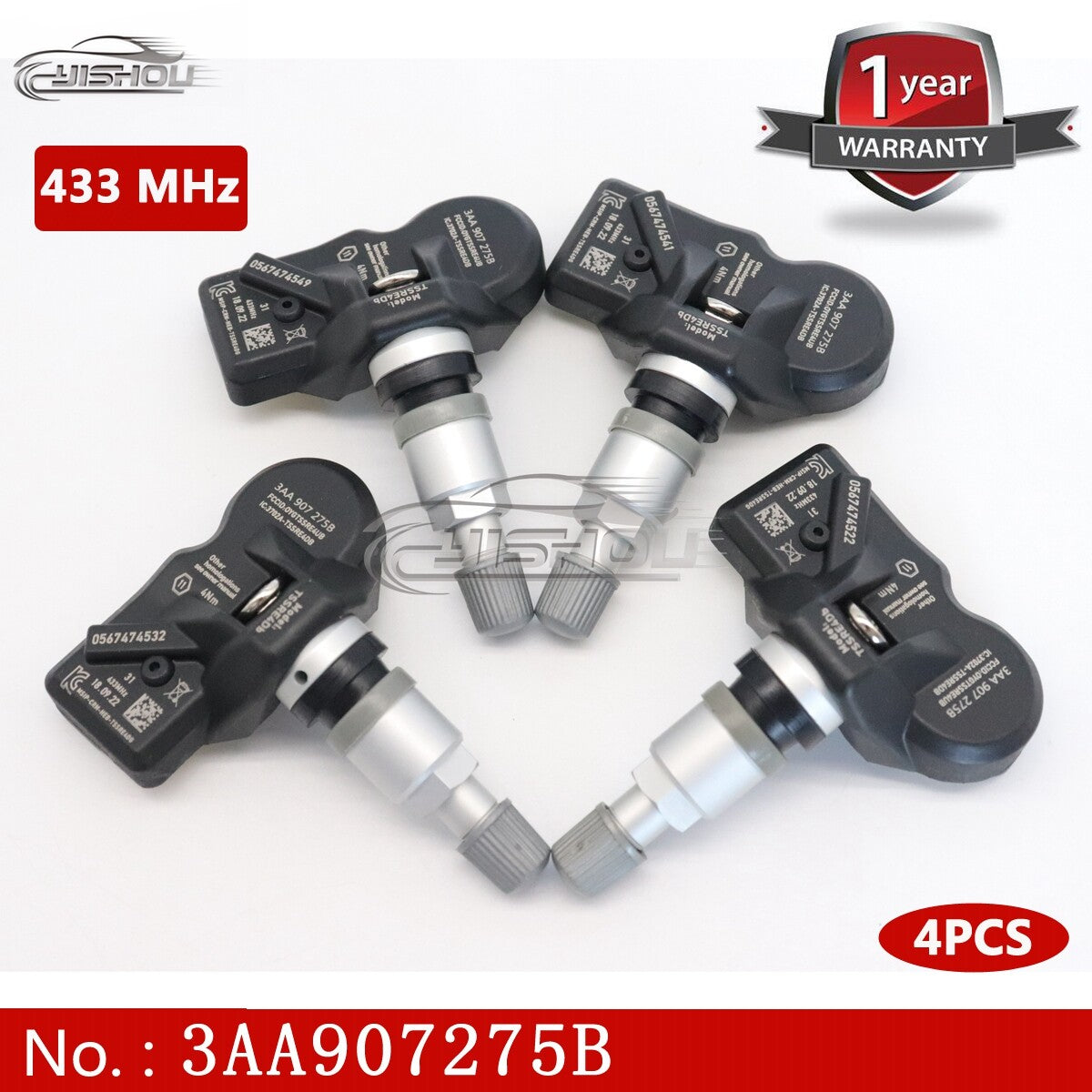 4PCS TPMS Tire Pressure Monitoring Sensor 3AA907275 for Volkswagen CC for Tiguan