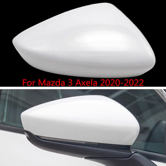 White ABS Rearview Mirror Shell Cover Cap Right Side for Mazda 3 Axela 2020-2022