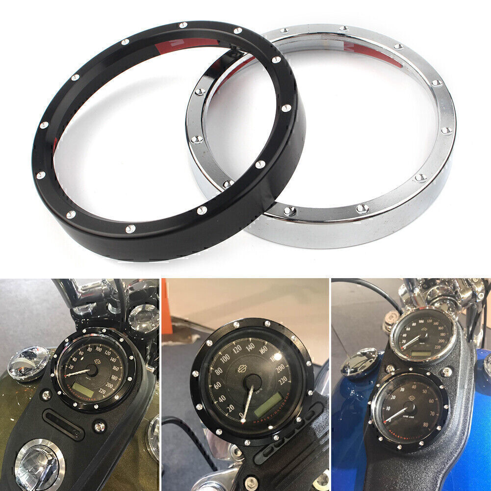 Speedometer Gauge Bezel Trim Ring Fit for Harley Sportster XL883 Street Bob Silver Q