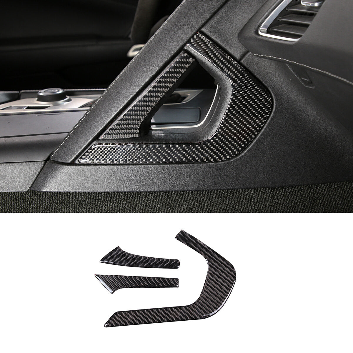 Carbon ABS Center Control GPS Navigation AC Cover Trim for Titan 2016-24- v