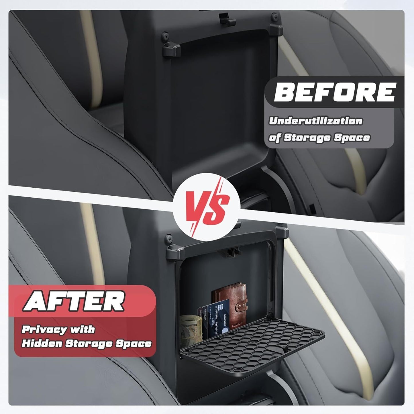 Suitable for 2023 and 2024 Ranger center console armrest hidden storage box and tray. n