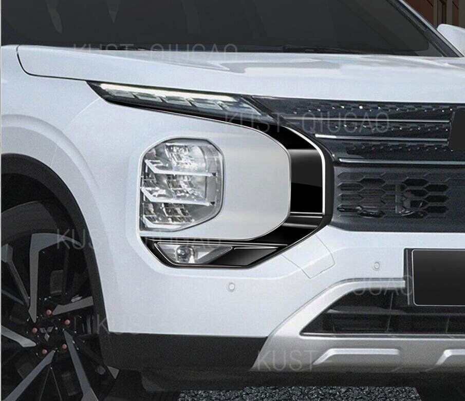 For Outlander 2022 2023-24 Black ABS Front Headlamp Molding Trim n