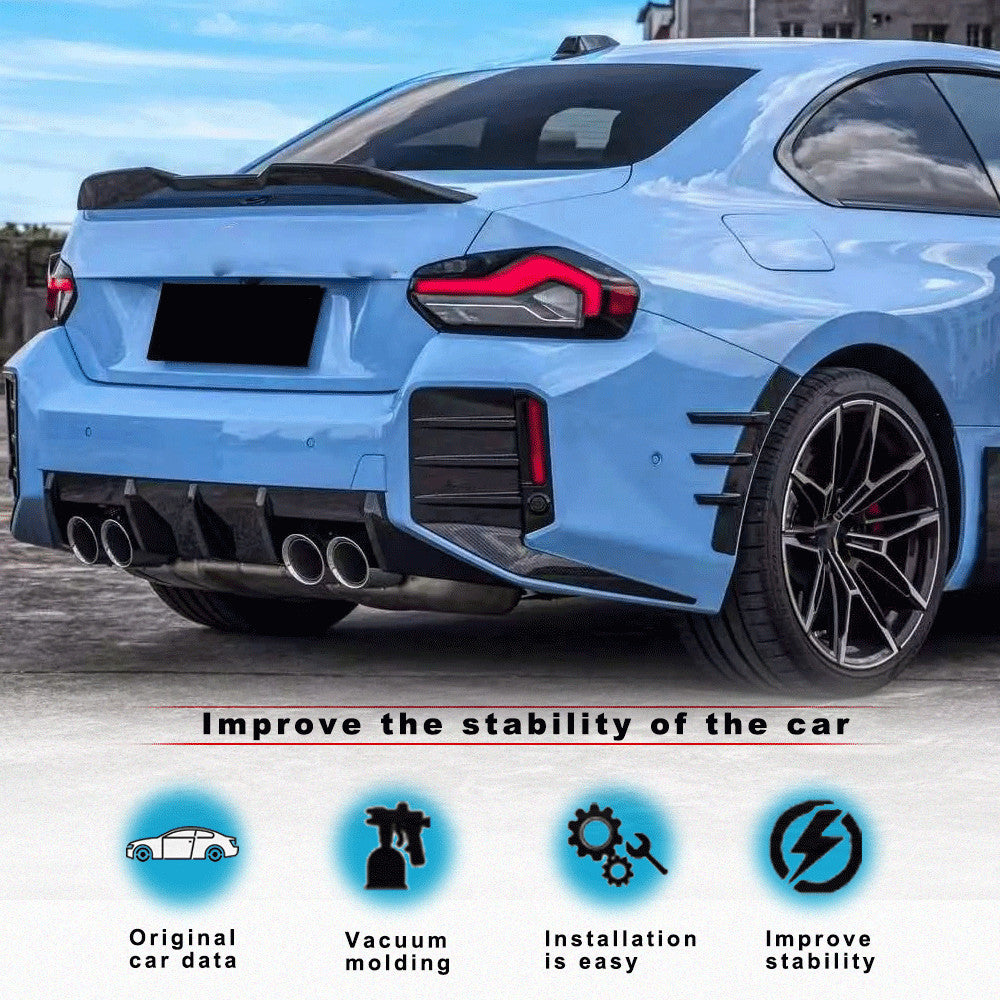 For BWM M2 G87 2022+ Dry Carbon Fiber Rear Bumper Side Vent C Blade Trim Canards