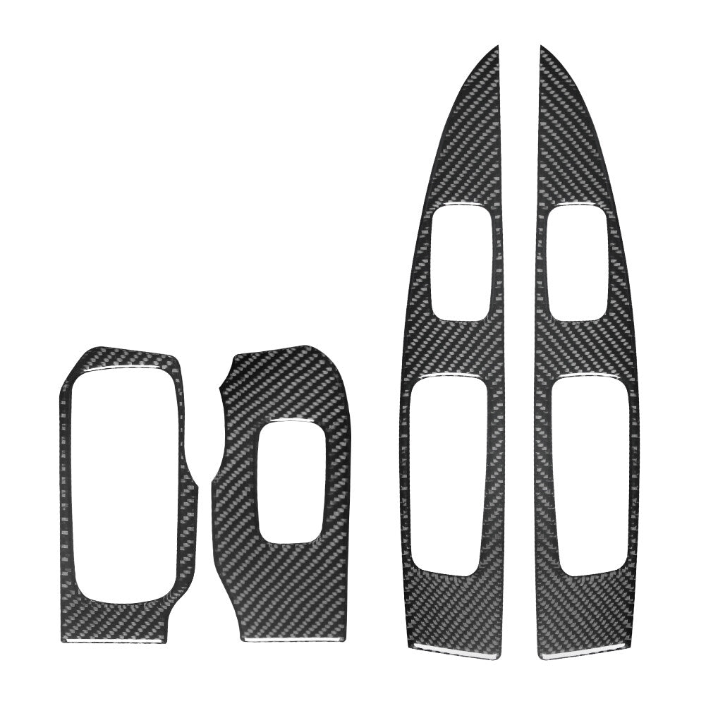 4Pcs Red Carbon Fiber Outer Door Handle Cover Trim For Taycan 2019-2022 v