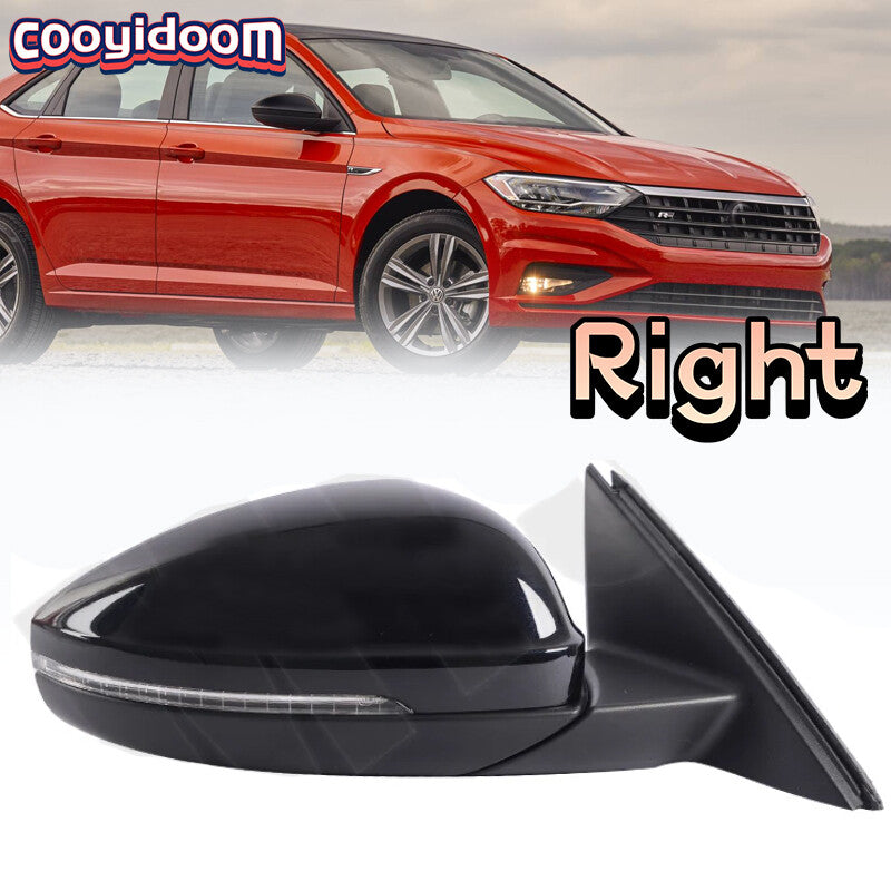 Right for VW for Jetta MK7 2019-20 Black Auto Outside Door Rearview Mirror Assembly