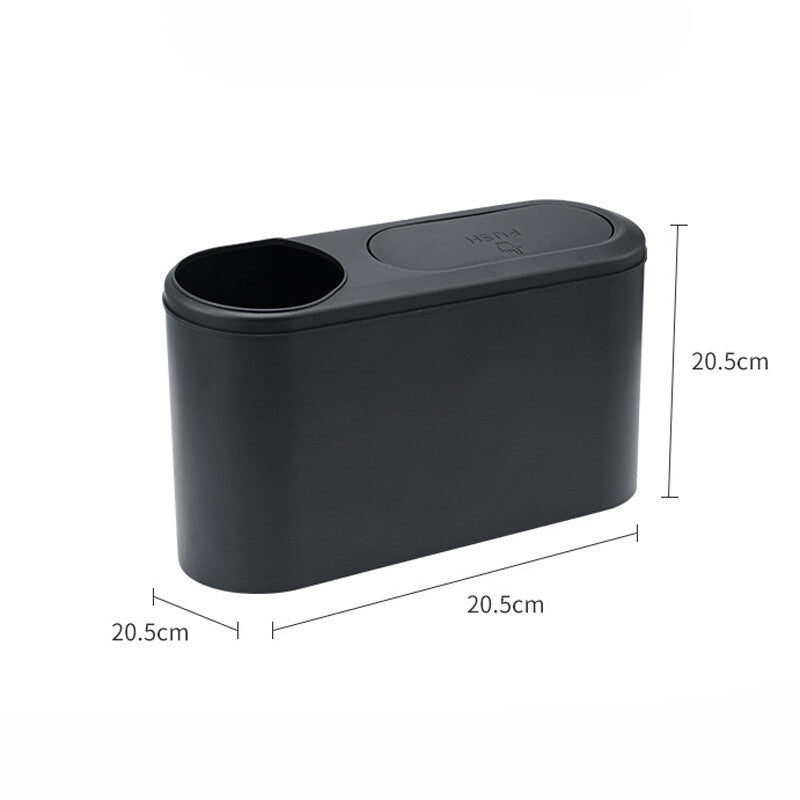 Car trash can, trash storage, dustproof container with cup holder, 1 piece - n