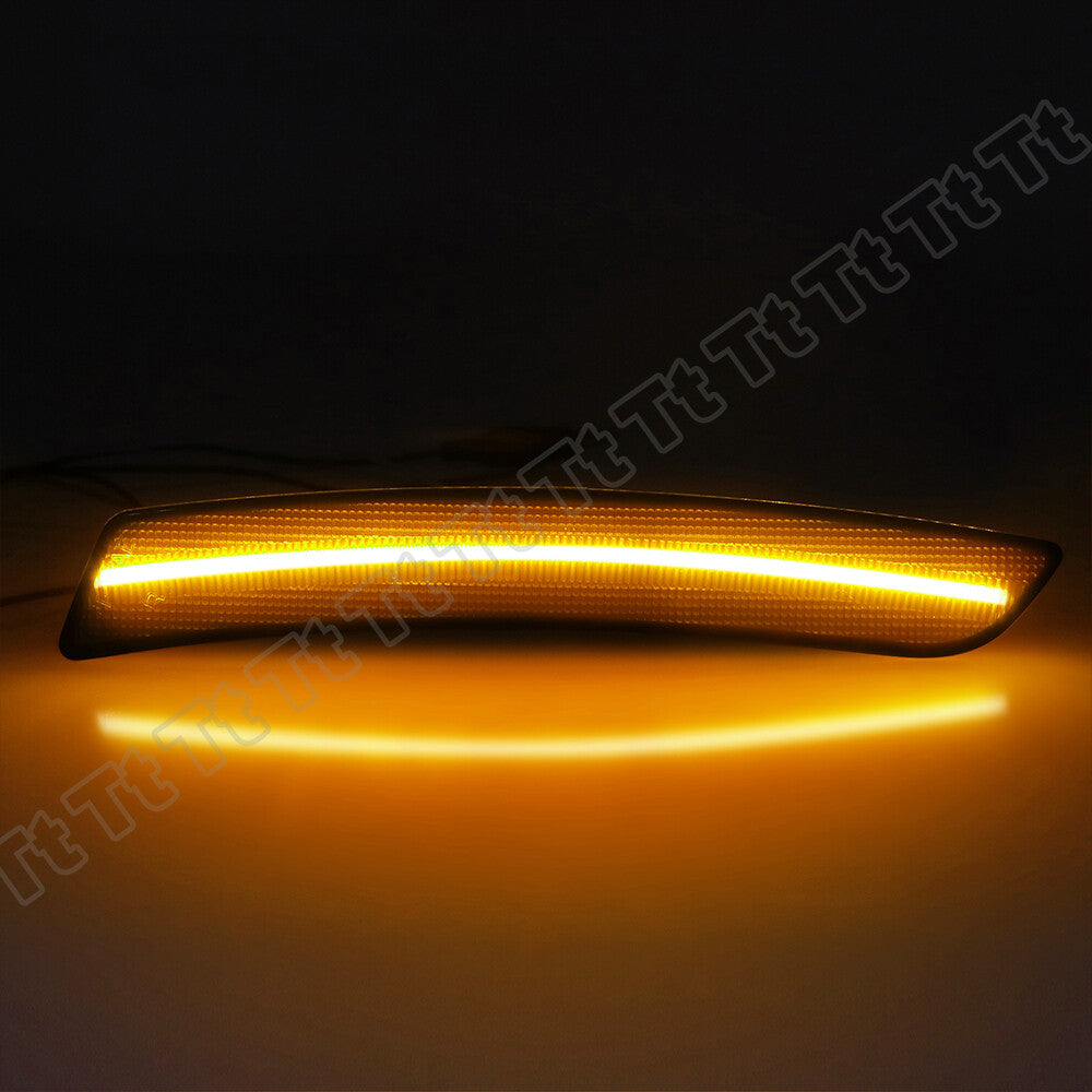 2 Smoked LED Front Bumper Side Marker Lights for 2016 - 2020 for Cadillac CT6 CT6-V- v