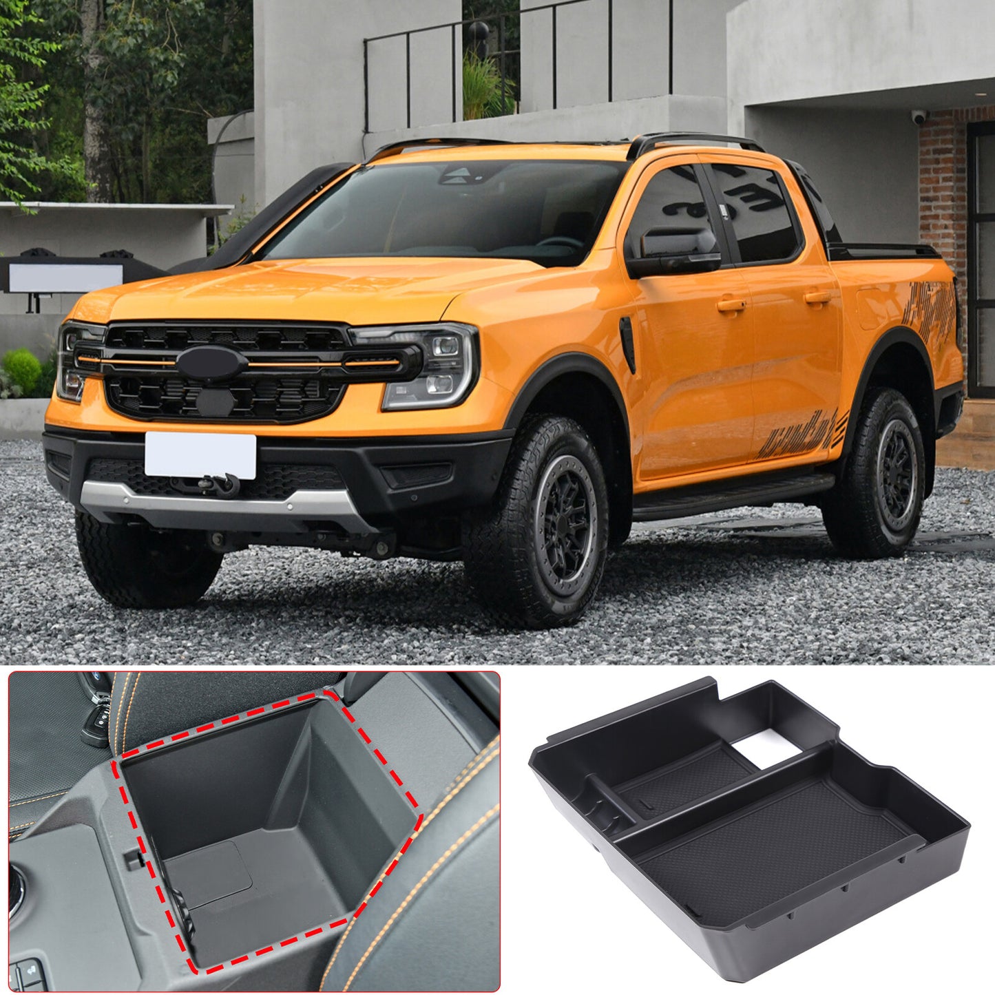 Car center console armrest storage box tray for Ranger/Everest 2023-2024 n