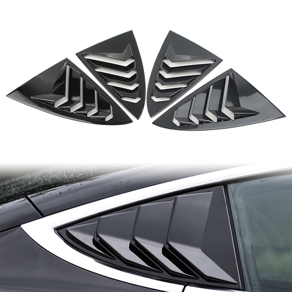 for Tesla Model 3 2017-2022 2x Side Vent Window Scoop Louver Trim Glossy Black