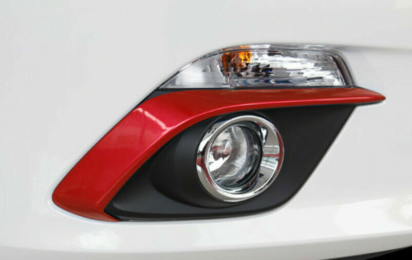 2P for Mazda 3 Axela 2014-2016 ABS Bright red Front Fog Light Cover Trim Eyebrow