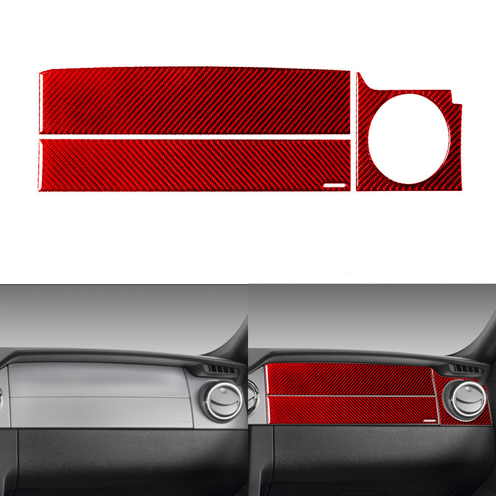 Red Carbon Fiber for Co -pilot Air Vent Outlet Cover Trim for Ford for Mustang 2005-2009