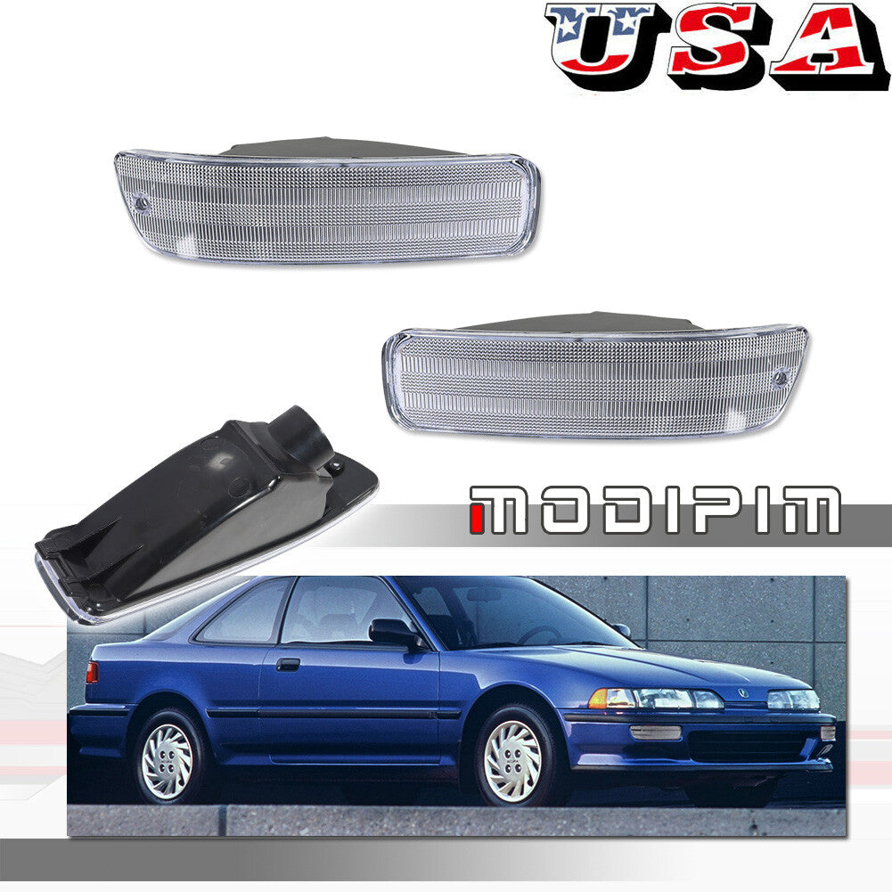 Clear Bumper Lights Parking Turn Signal Lights Pair for 1992 - 1993 for Acura Integra - v