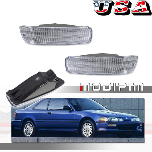 Clear Bumper Lights Parking Turn Signal Lights Pair for 1992 - 1993 for Acura Integra - v