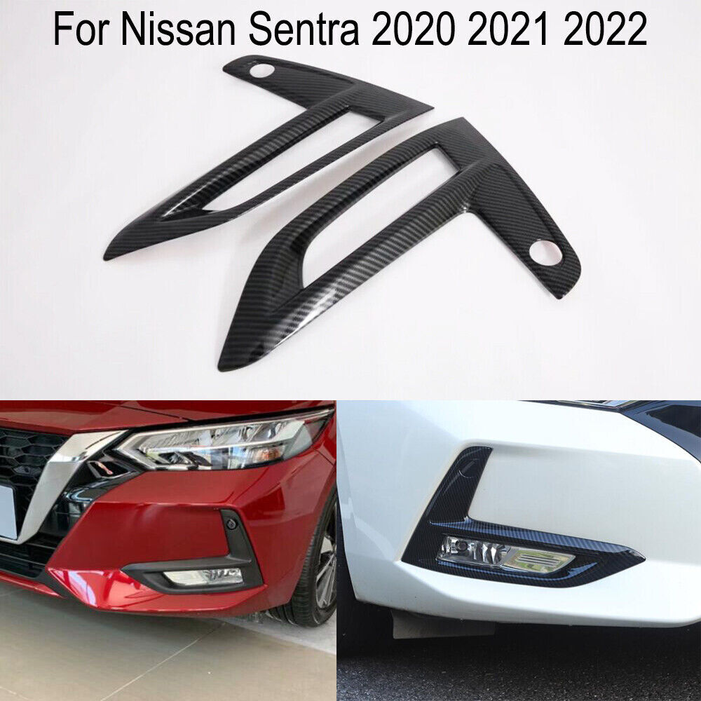 for Nissan Sentra 2020 2021 2022: Automatic Front Fog Light Frame Cover Trim