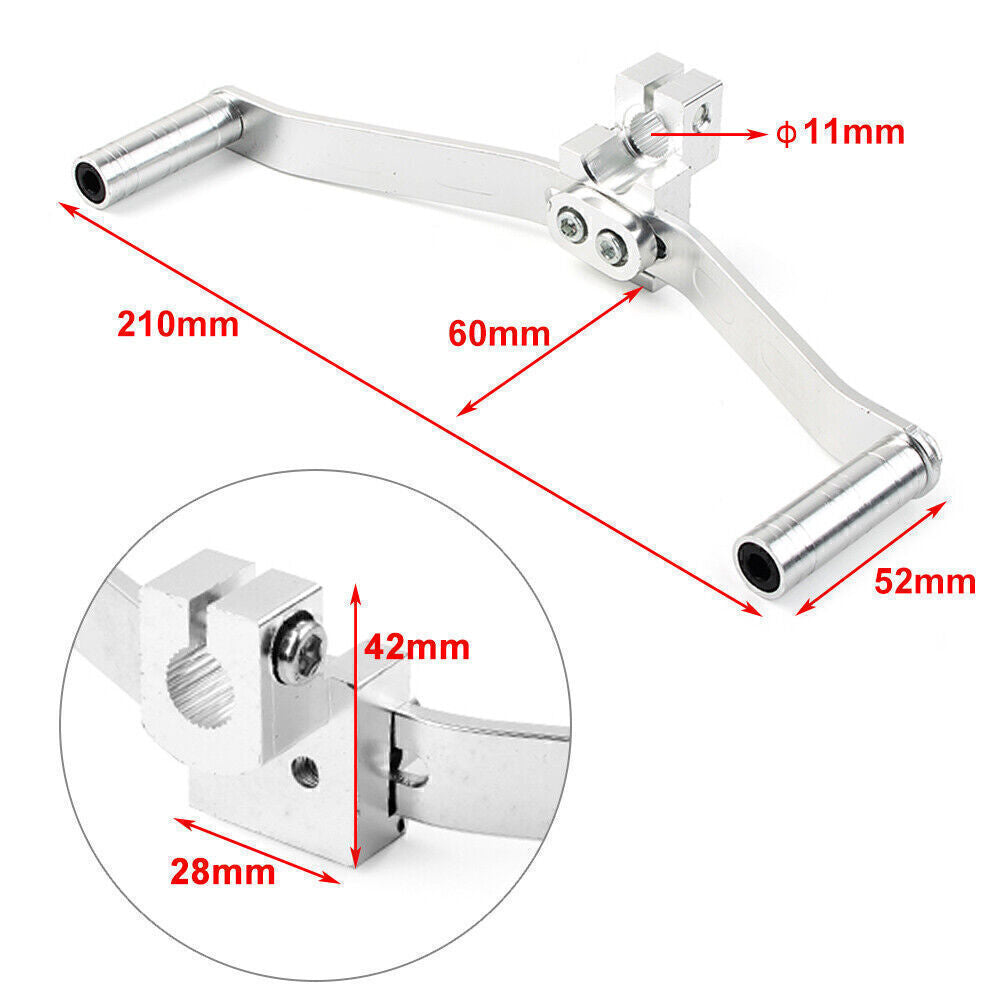 1PC Motorcycle Dual Way Gear Shift Lever Footrest Pedal Shifter Silver Aluminum Q
