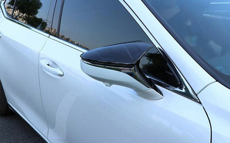 for Lexus ES250/350/300h 19-22 Gloss Black Ox horn Rearview Side Mirror Cover 2x